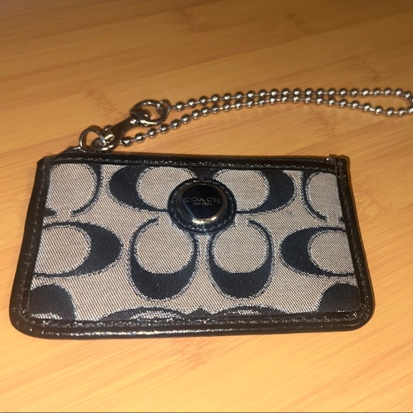 Coach Black and Gray Monogram Keychain Wallet- Never used - Picture 1 of 8